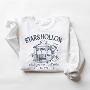 Stars Hollow Vintage Style Luke’s Diner Sweatshirt - White Where You Lead I Will